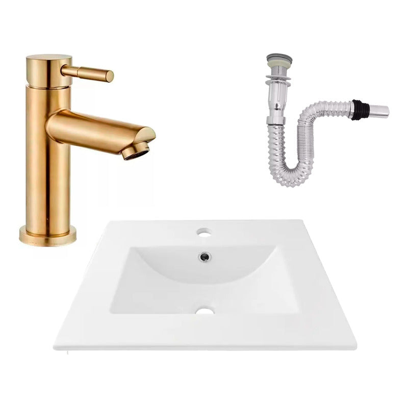 Kit Placa Lavam.51*46.5cm+griferia Monocontrol+push Flex4