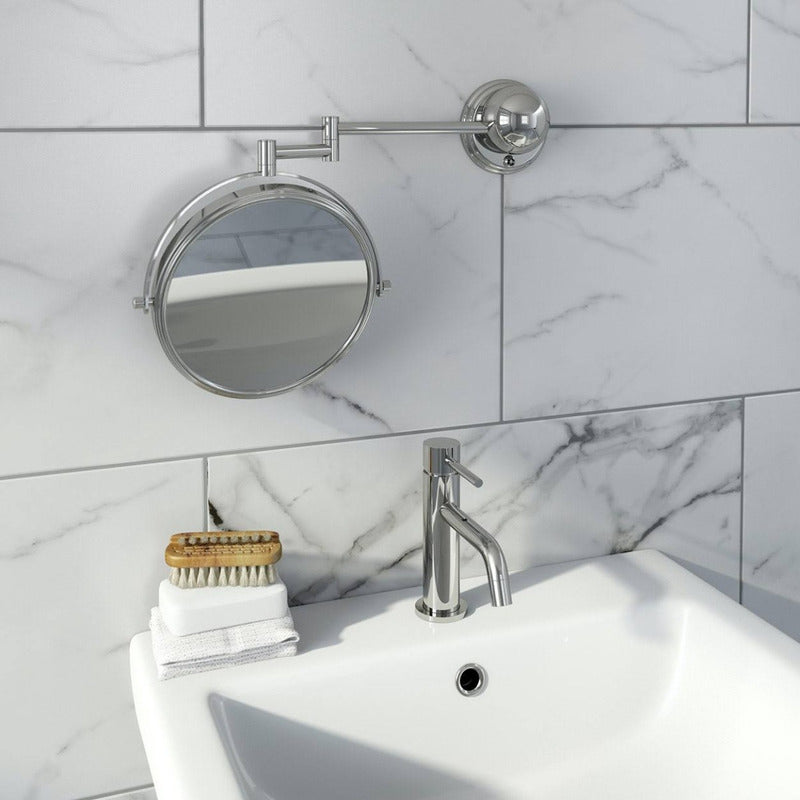 Espejo Retráctil Para Baño, Cromo Aumento