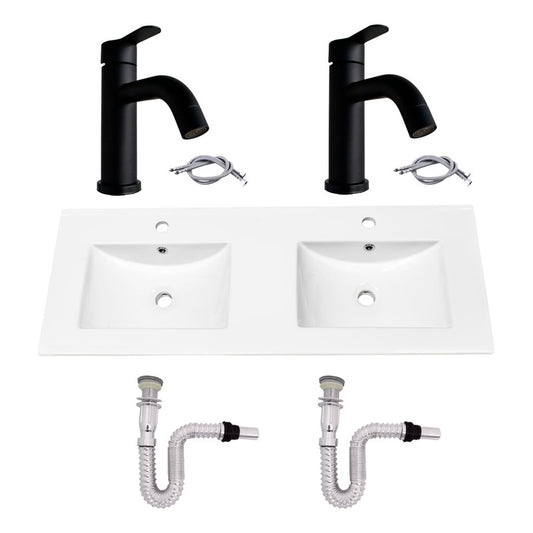 Kit Placa Doble Lavam.121*46.5cm+griferia Monoc+push Flex26