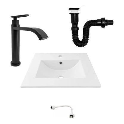 Kit Placa Lavamanos 51*40cm+griferia Agua Fria+push Negro1