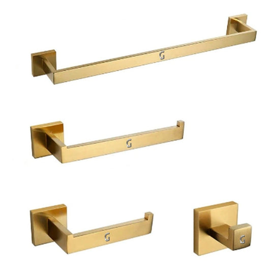 Juego De Accesorios Para Baños 4 Piezas De Lujo Color Dorado