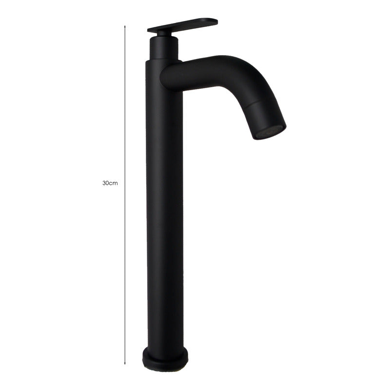 Kit Lavamanos Rectangular+griferia Agua Fria Alta Negra+push