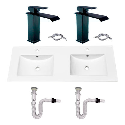 Kit Placa Doble Lavam.121*46.5cm+griferia Monoc+push Flex15