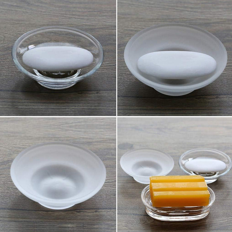 Repuesto Plato Jabonera + Vaso Cepillera Opaco/transparente