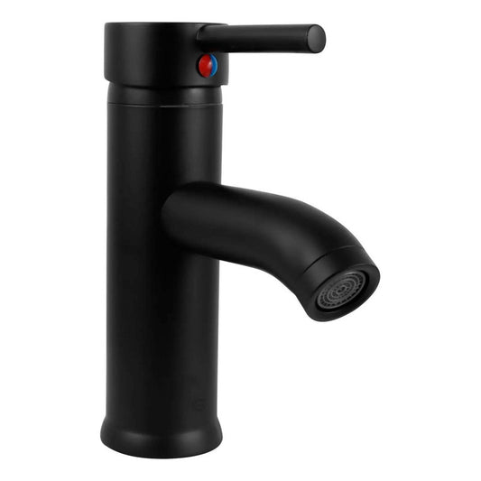 Griferia Llave Lavamanos Baja Tubular Negra