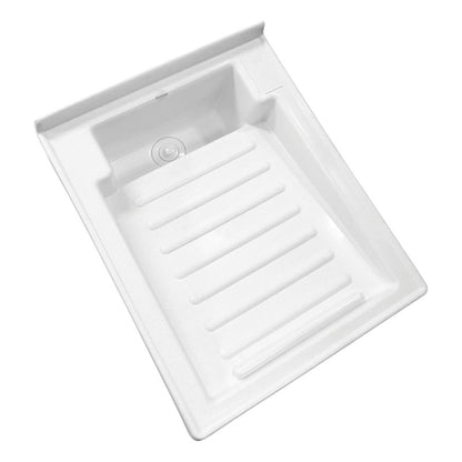 Lavadero Plastico 60*46cm Blanco Con Flauta