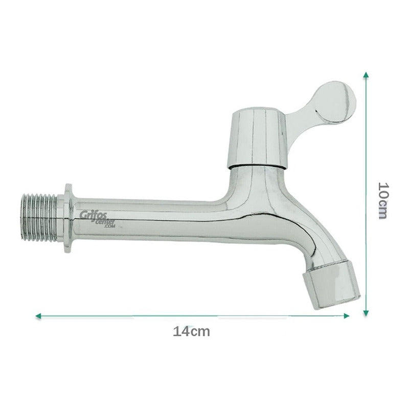 Grifería De Pared Agua Fría Mediana Zamak