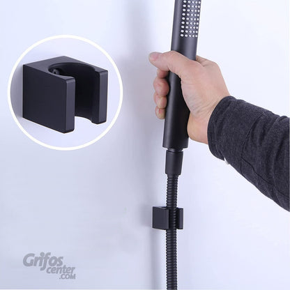 Soporte De Teleducha Cuadrado Negro Acero