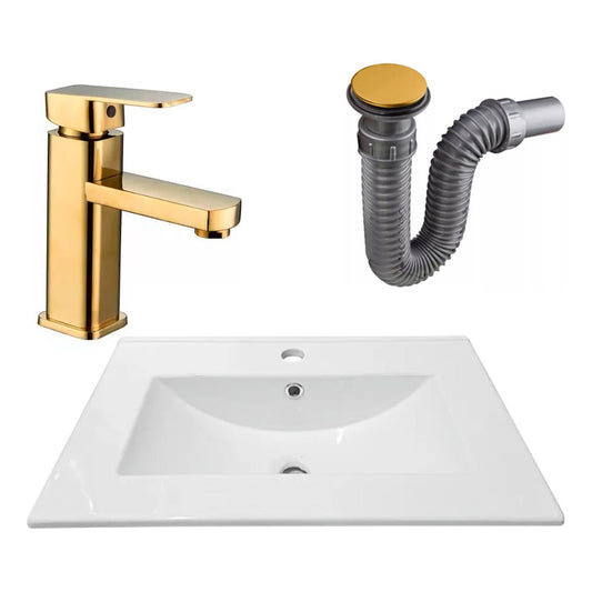 Combo Placa Lavamanos 61*46,5cm+grifo Monocontrol+push Oro2
