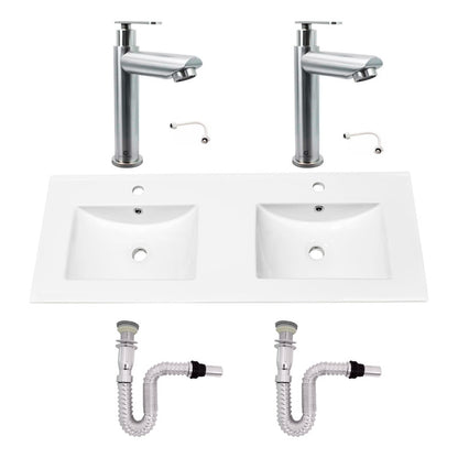 Kit Placa Doble Lavam.121*46.5cm+griferia Ag.fria+push Flex6