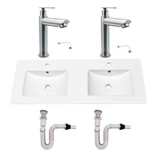 Kit Placa Doble Lavam.121*46.5cm+griferia Ag.fria+push Flex6