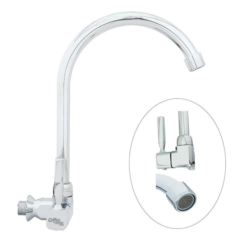 Grifería De Pared Agua Fría Cuello Ganso Koala