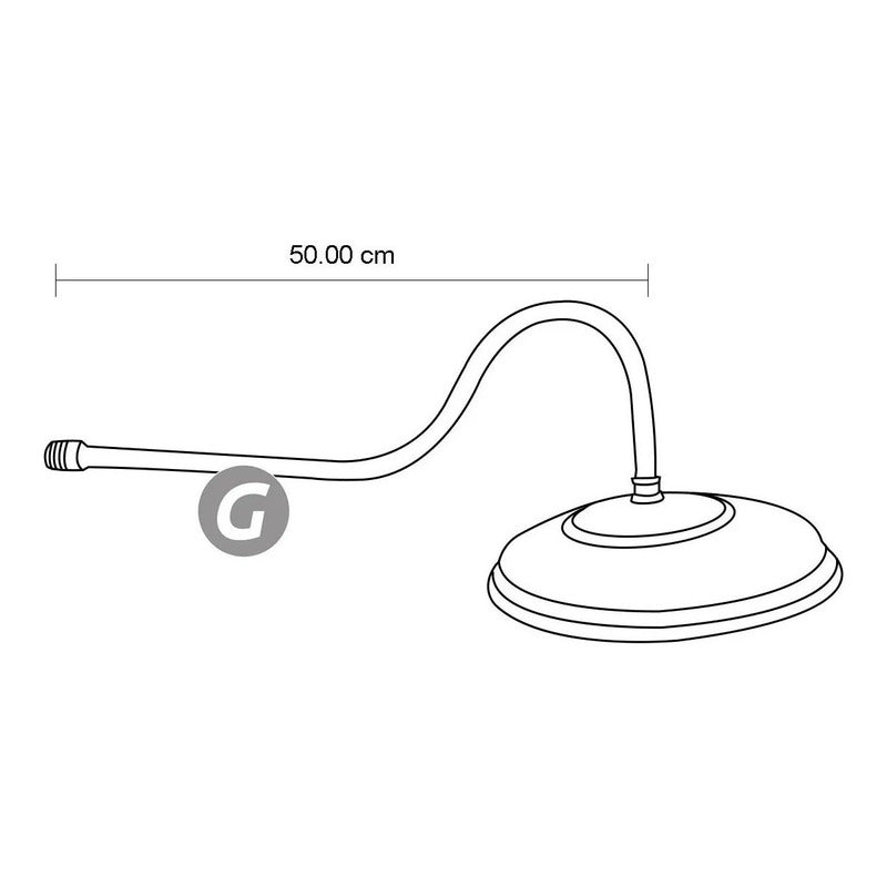 Ducha En Cobre 20cm Con Tubo - Vitage -antique-