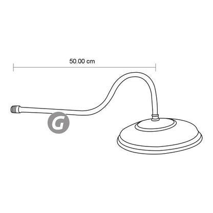 Ducha En Cobre 20cm Con Tubo - Vitage -antique-