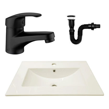 Combo Placa Lavamanos 61*46,5cm+grif.monocontrol+push Negro8