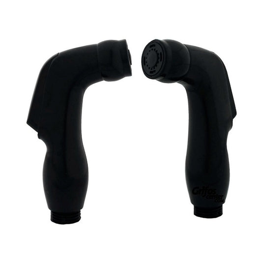 Ducha De Mano Pistola Plástica Negra Curva
