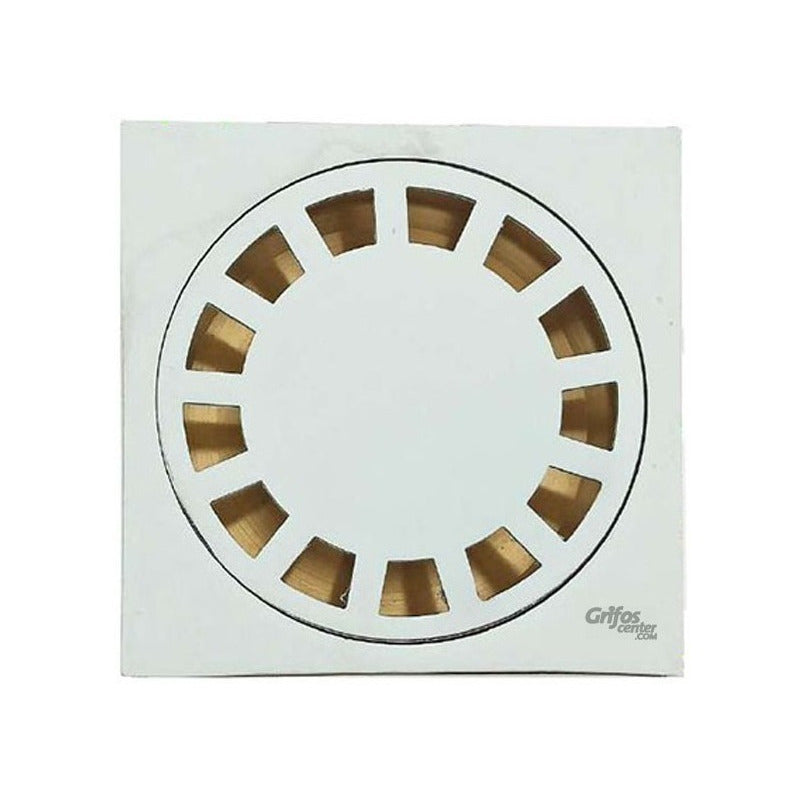 Rejilla Cuadrada En Zamak + Sifón En Bronce