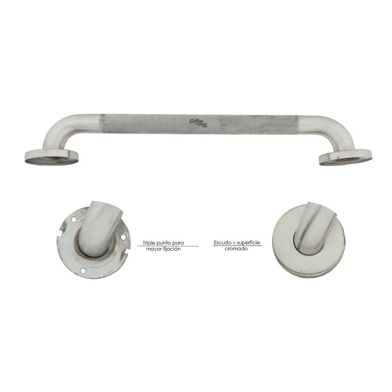 Barra De Seguridad Institucional En Acero 304 Grafilada 40cm