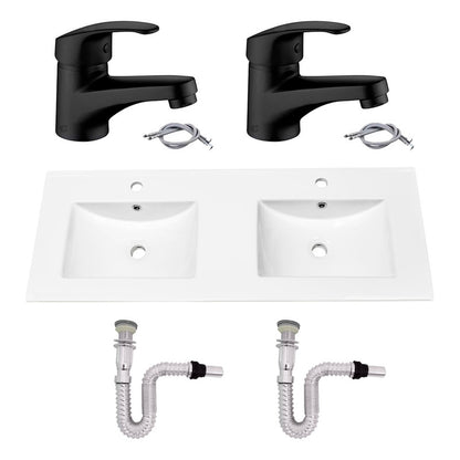Kit Placa Doble Lavam.121*46.5cm+griferia Monoc+push Flex29