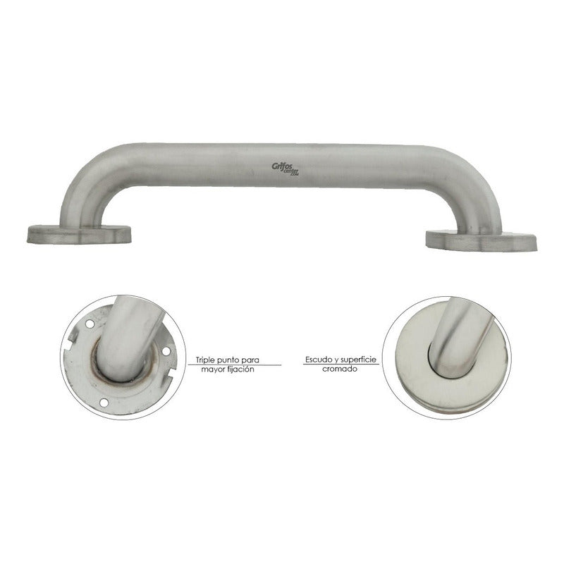 Barra De Seguridad Institucional En Acero 304 Satin 30cm