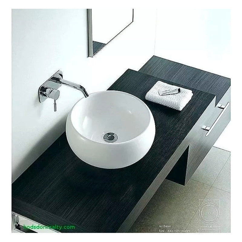 Lavamanos De Sobreponer En Ceramica Blanco 16*39cm