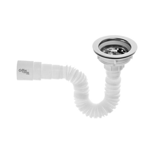 Sifón Flexible Con Canastilla Para Lavaplatos