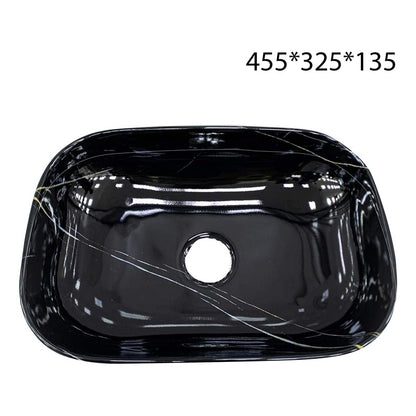 Lavamanos Rectangular Negro Brillante