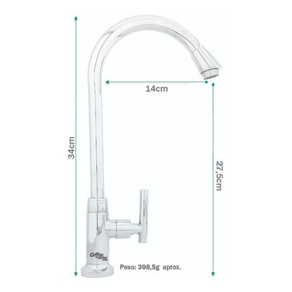 Llave Lavaplatos Alta Mucca