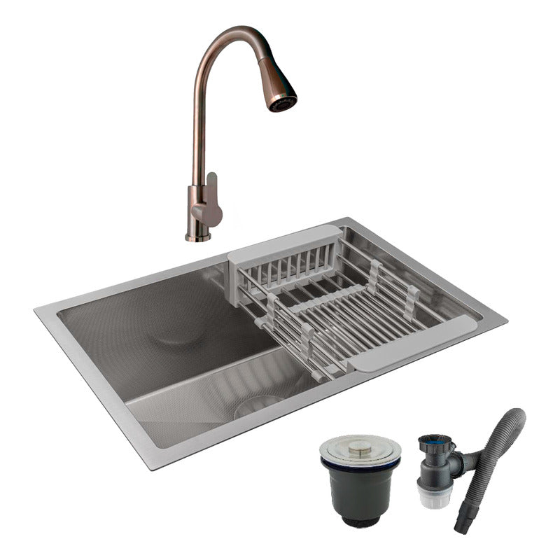 Combo Lavaplatos 60*40cm+griferia Monocontrol Ext+accesorios