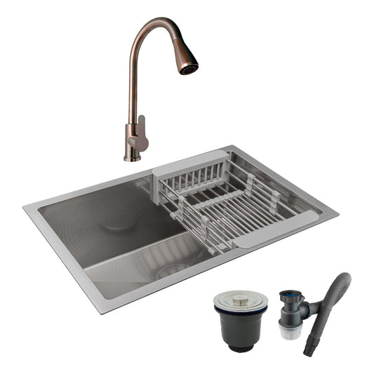 Combo Lavaplatos 60*40cm+griferia Monocontrol Ext+accesorios