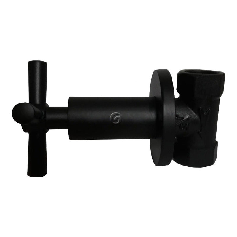 Ducha Circular Negra 25cm  Con Registro Tipo Cruceta