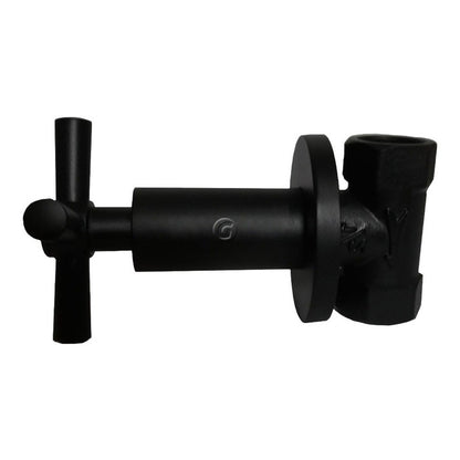 Ducha Circular Negra 25cm  Con Registro Tipo Cruceta