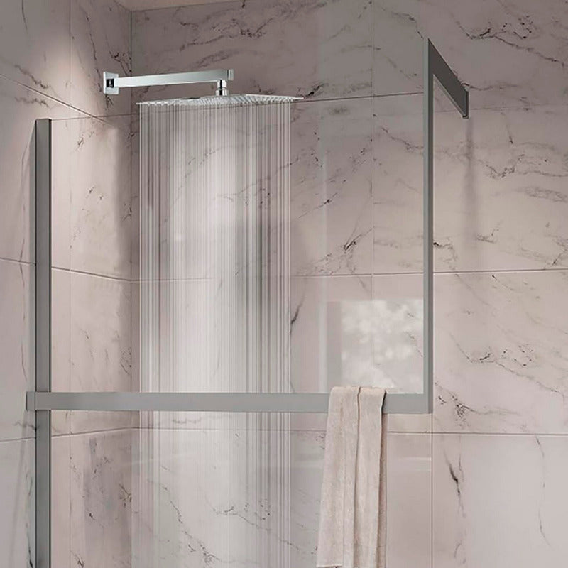 Regadera Ducha Acero Inoxidable Cuadrada 20 Cm Con Tubo