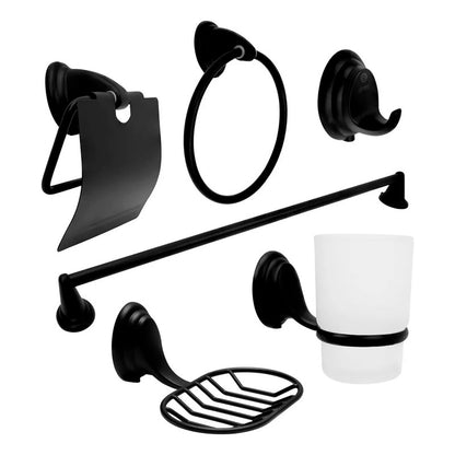 Set Accesoriosx7 Para Baño  Negro Mate 6