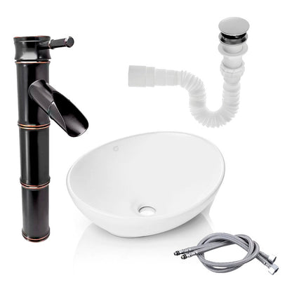 Kit Lavamanos+ Grifo Monocontrol Bambu Negro+push + Acople