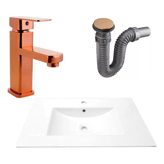 Combo Placa Lavamanos 81*46,5cm+grifo Monocontrol+push Rose1