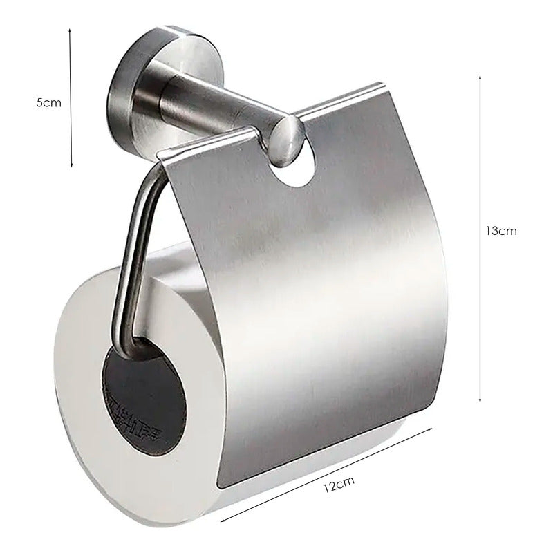 Porta Rollo Para Baño Metálico Satinado