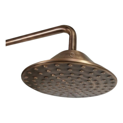 Ducha 20cm Bronce Antiguo Con Tubo Vintage