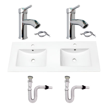 Kit Placa Doble Lavam.121*46.5cm+griferia Monoc+push Flex24