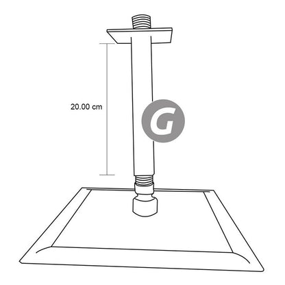 Regadera Negra Cuadrada Acero Inoxidable 304 A Techo 30x30cm