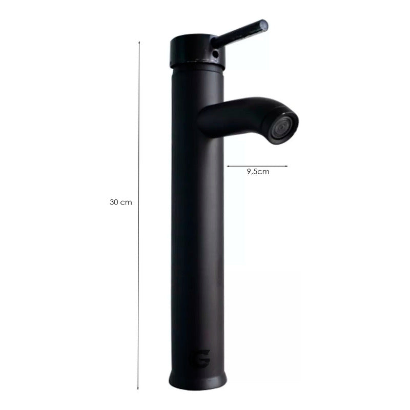 Kit Lavamanos Canoa+griferia Monocontrol Curvo+push Negro