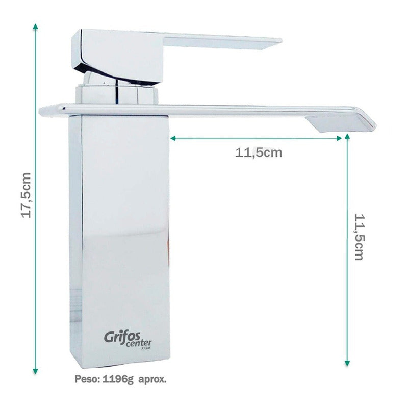 Grifería Monocontrol Baja Cuello Recto Cascada