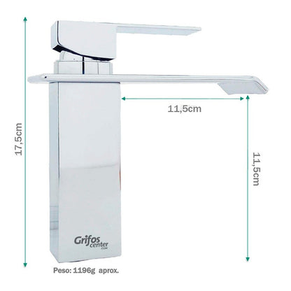Grifería Monocontrol Baja Cuello Recto Cascada