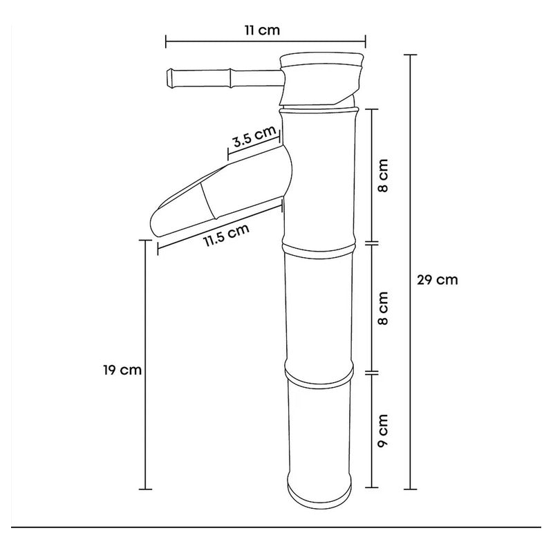 Mezclador Lavamanos Monocontro Alta  Bamboo Cobre Nique