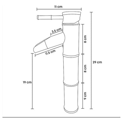Mezclador Lavamanos Monocontro Alta  Bamboo Cobre Nique
