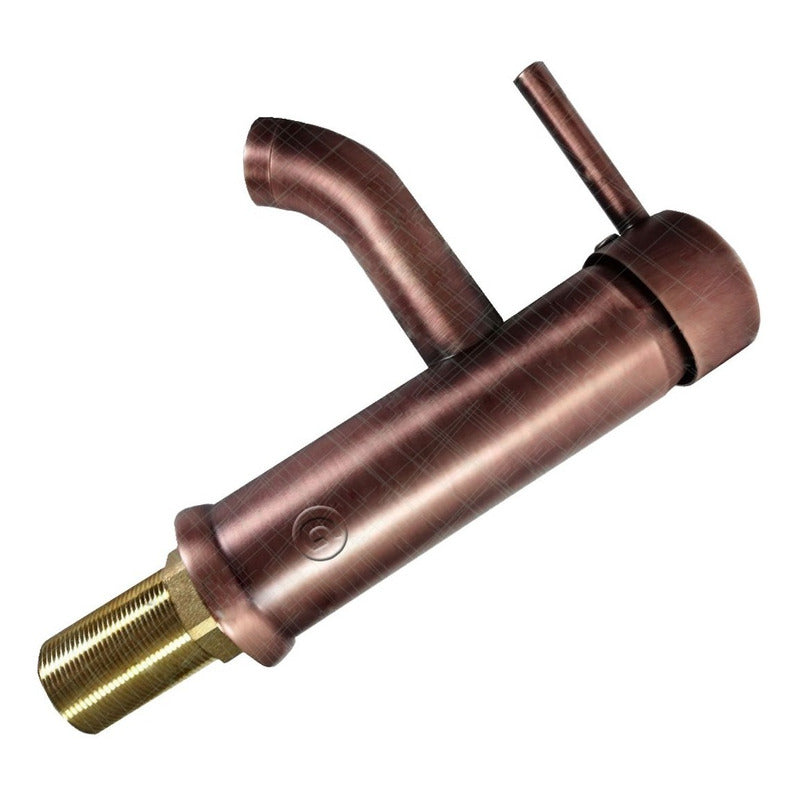 Griferia Tubular Baja Cuello Curvo Vintage Cobre Antiguo