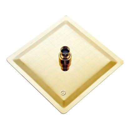Ducha Cuadrada 20cm Con Tubo Acabado Oro
