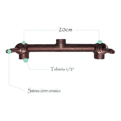 Mezclador Ducha Cobre Antiguo