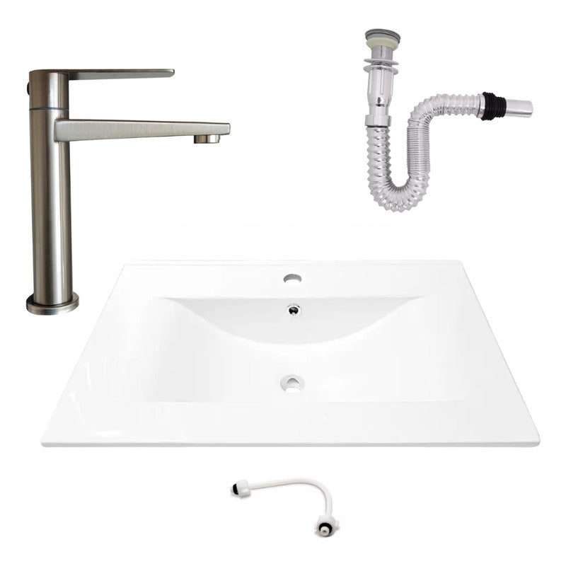 Kit Placa Lavam. 71*46.5cm+griferia Agua Fria+push Flex.12