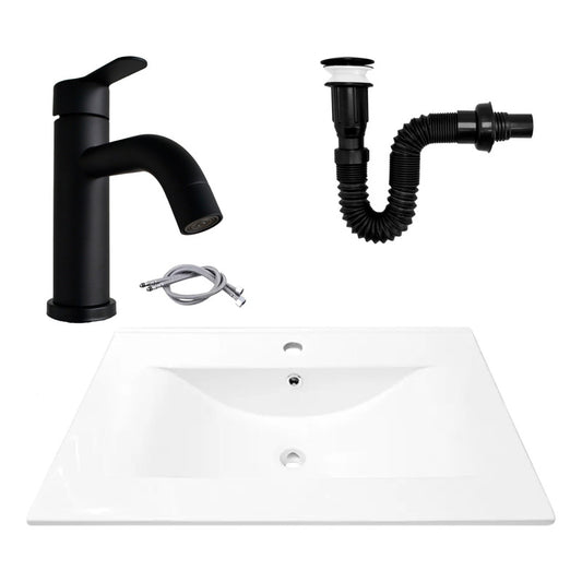 Combo Placa Lavamanos 71*46,5cm+grif.monocontrol+push Negro6